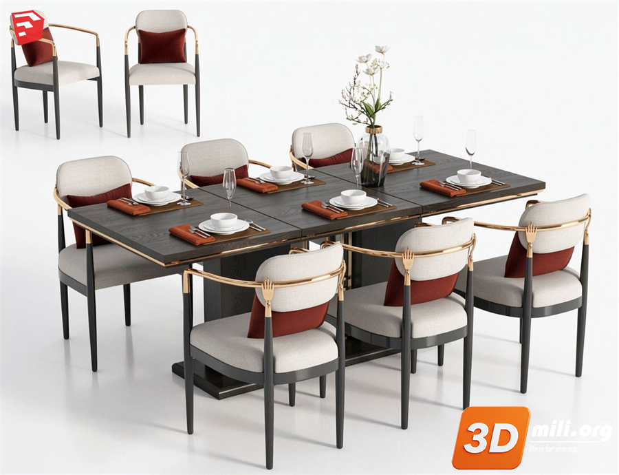 Dining Table Set Skp Files